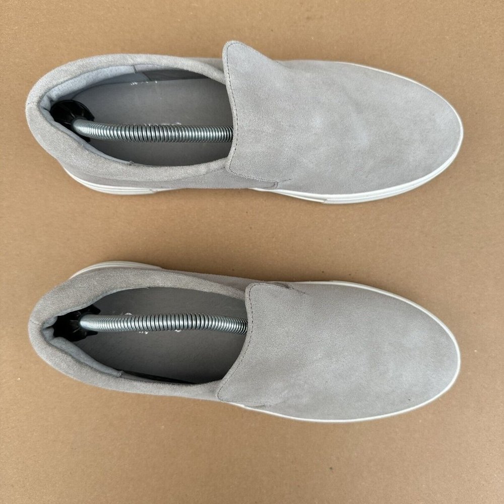 J/Slides NYC Women's Gray Suede Leather Slip on Sneaker Shoes Size 11 - Picture 2 of 8
